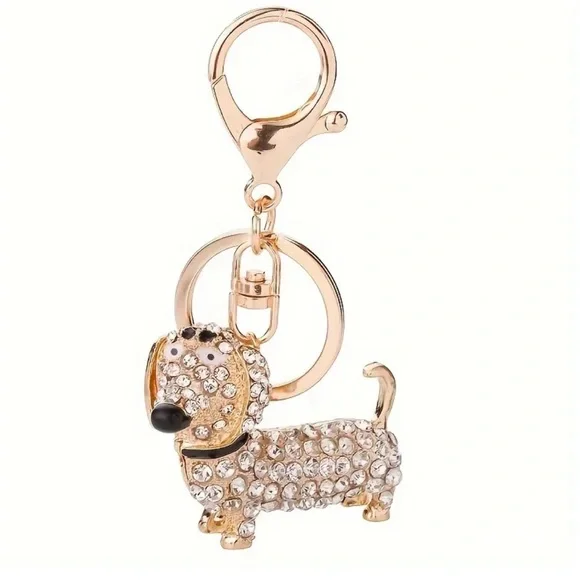 Dachshund Rhinestone Key Ring Gold Tone Dog Lover Gift New
C4 - Picture 2 of 7